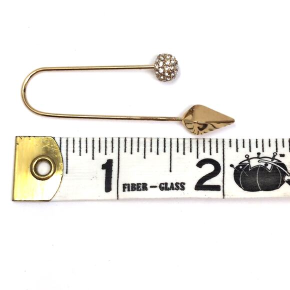 Rebecca Minkoff Gold Threader Pave Crystal Ball Earrings msrp $48 - Picture 3 of 4